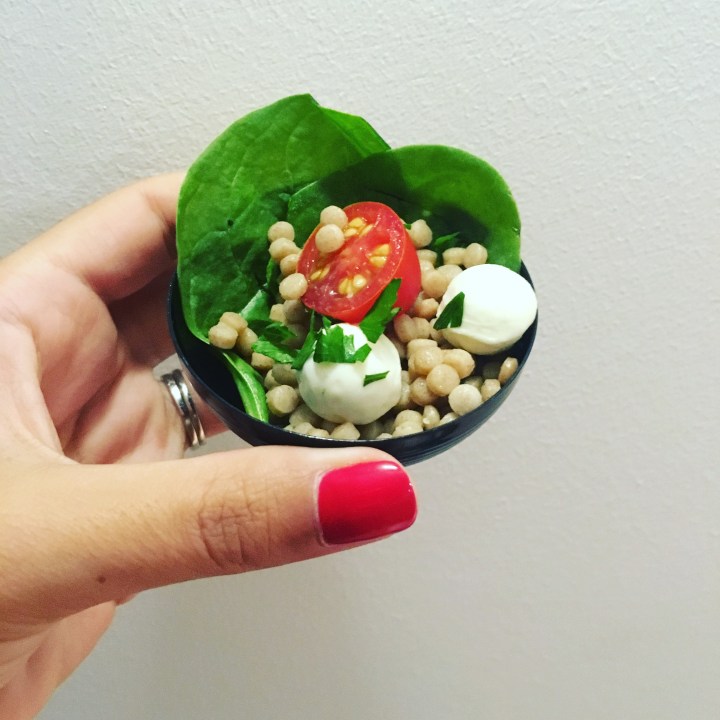 Giant cous cous, mozzarella & tomato&nbsp;salad