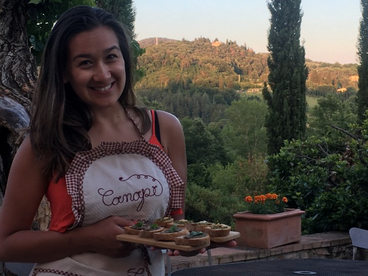 Holiday inspired truffle & pesto&nbsp;crostini